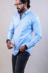 Skyblue color color plain casual shirt shirt for casual wear.