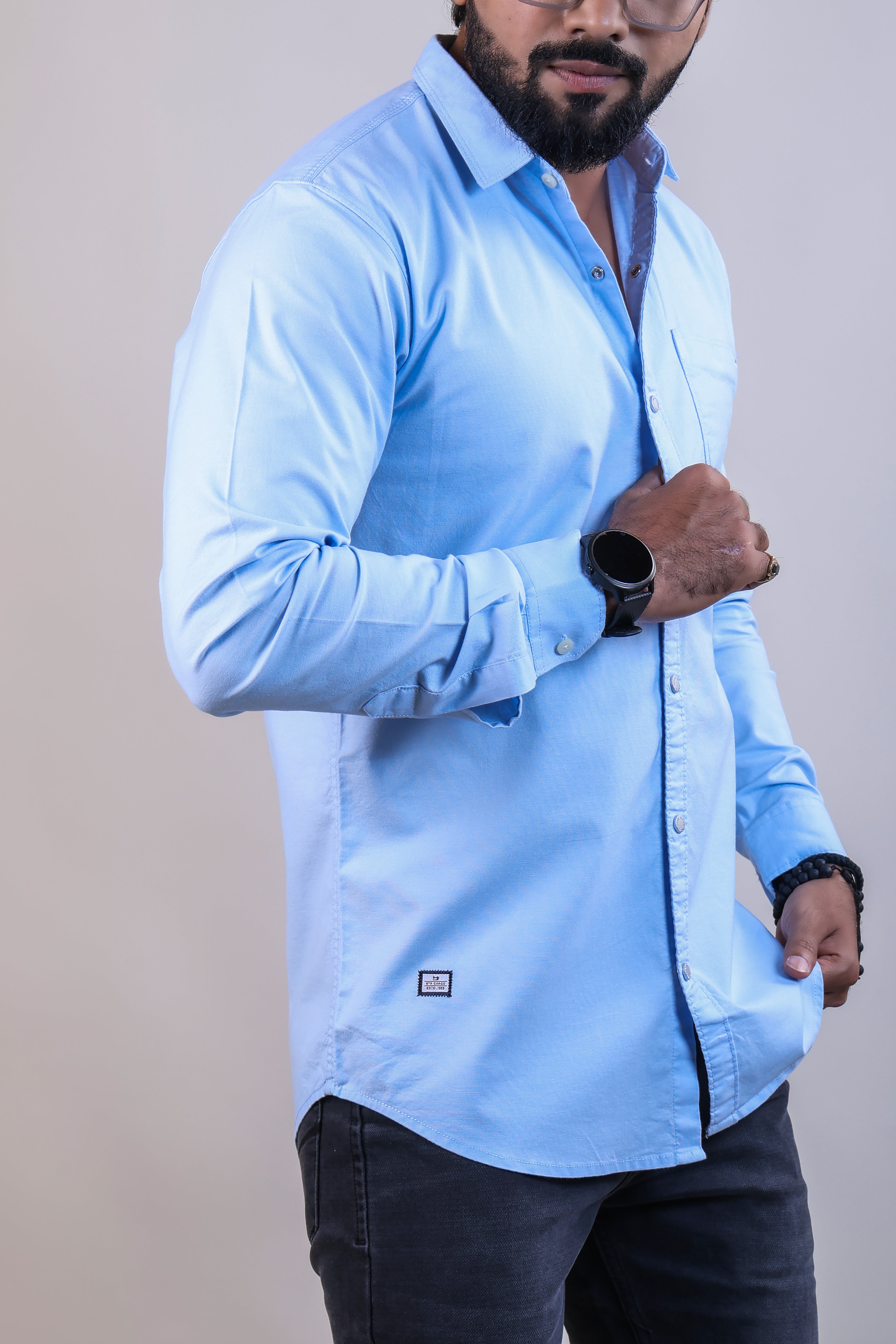 SKYBLUE COLOR PLAIN CASUAL SHIRT