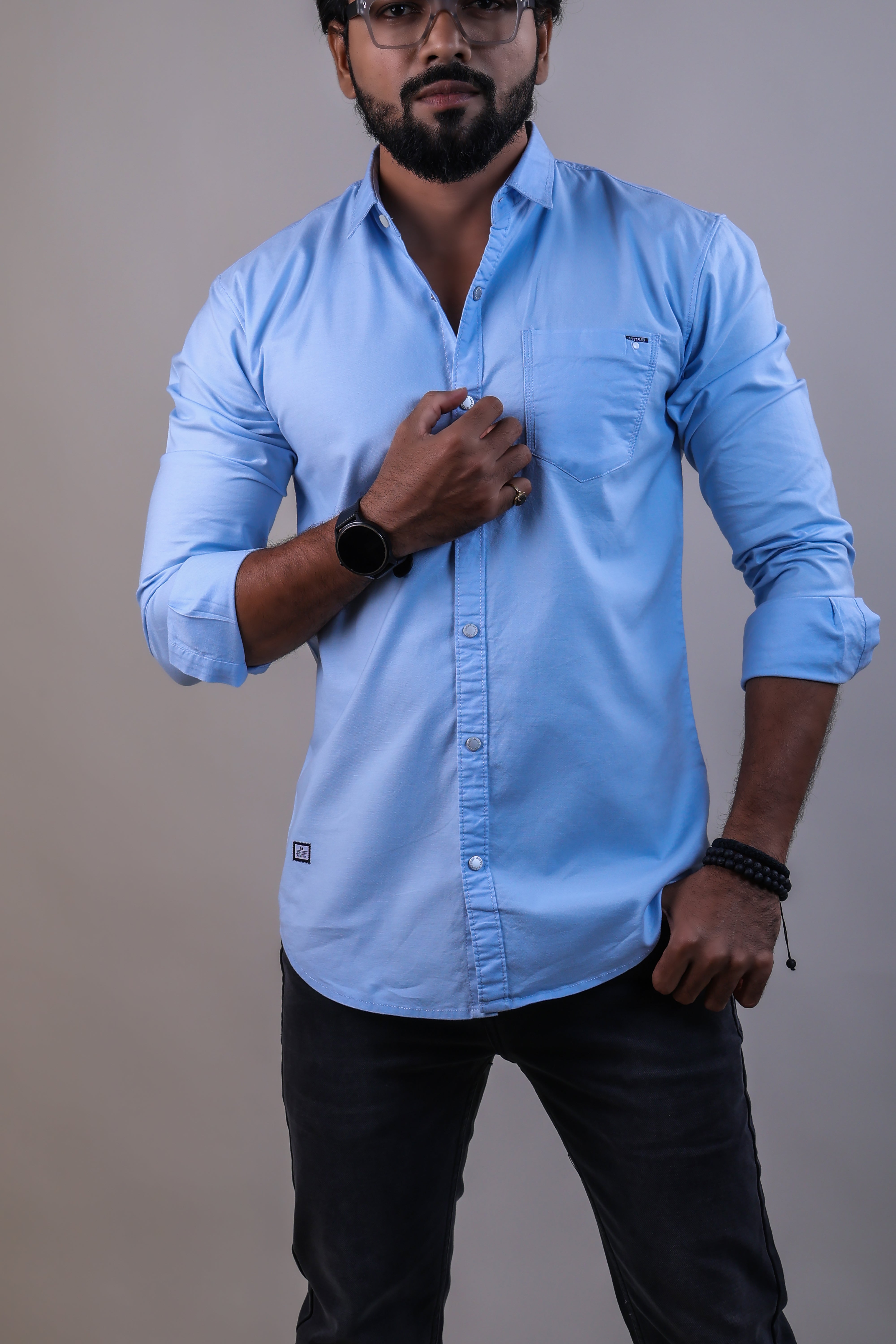 SKYBLUE COLOR PLAIN CASUAL SHIRT