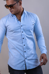 Skyblue color color plain casual shirt shirt for casual wear.