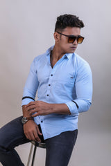 SKYBLUE COLOR PLAIN CASUAL SHIRT