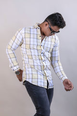 LEMON COLOR CHECKS CASUAL SHIRT