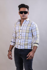 LEMON COLOR CHECKS CASUAL SHIRT