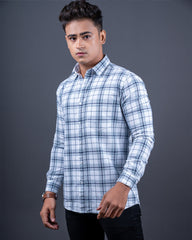 Grey color color checks casual shirt shirt for casual wear.