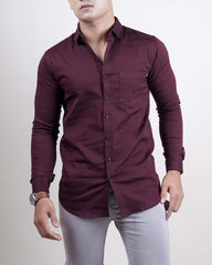 Wine color color lining casual shirt shirt for casual wear.