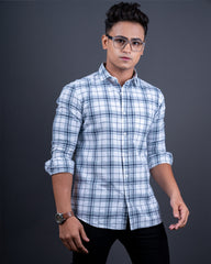 GREY COLOR CHECKS CASUAL SHIRT