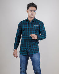 GREEN-BLACK COLOR CHECKS CASUAL SHIRT