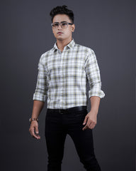 OLIVE COLOR CHECKS CASUAL SHIRT