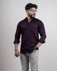 WINE COLOR LINING CASUAL SHIRT