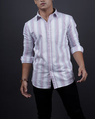 PINK COLOR LINING CASUAL SHIRT