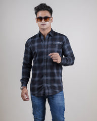 Grey color color checks casual shirt shirt for casual wear.