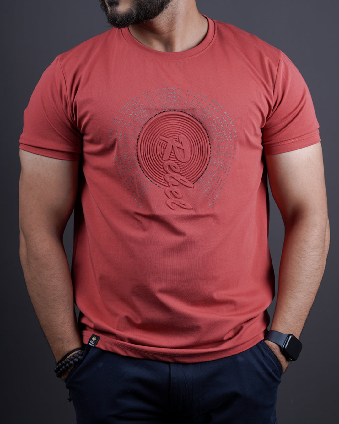 Rust color matter t-shirt for men