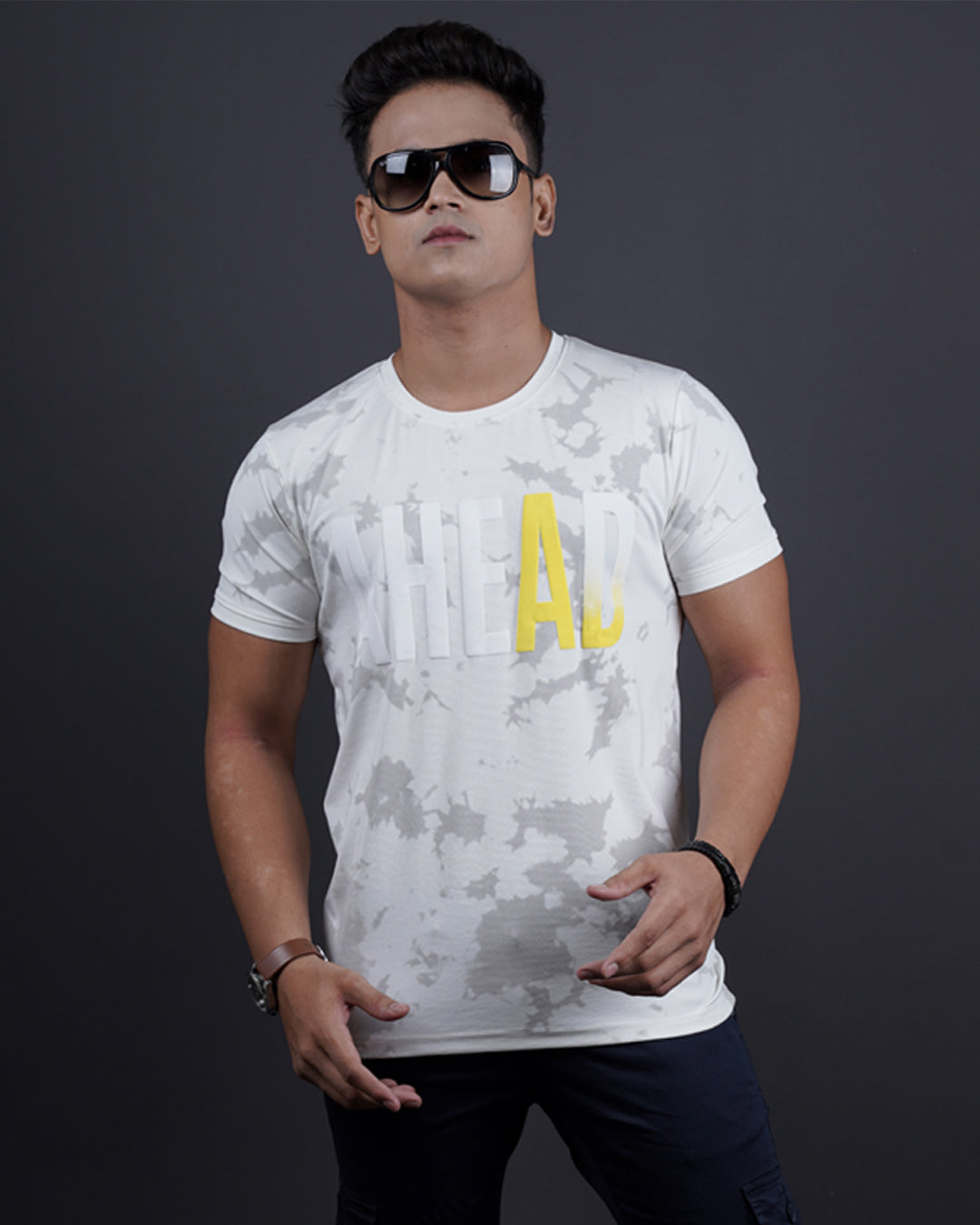 WHITE COLOR ROUND NECK MATTER T-SHIRT