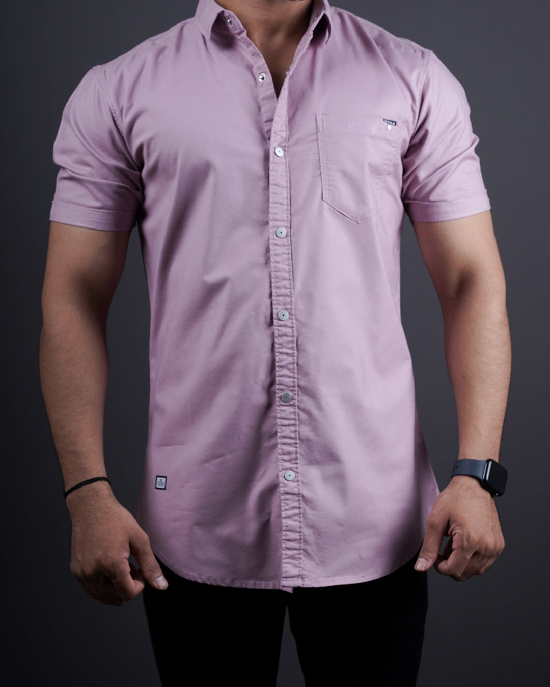 Onion color color half sleeve plain casual shirt shirt for casual wear.