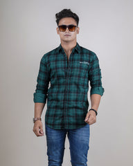 GREEN COLOR CHECKS CASUAL SHIRT