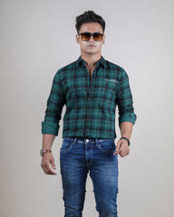 GREEN COLOR CHECKS CASUAL SHIRT