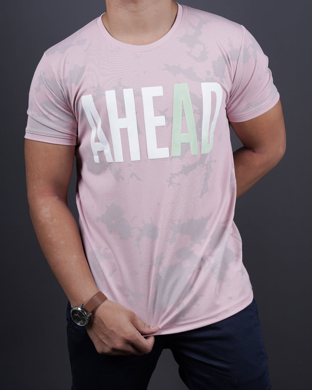 Onion color round neck matter t-shirt for men