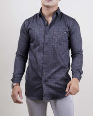 Grey color color printed lycra casual shirt shirt for casual wear.