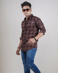 BROWN COLOR CHECKS CASUAL SHIRT