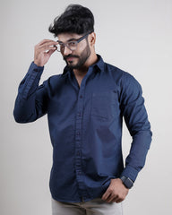 Navy color blue color plain casual shirt shirt for casual wear.