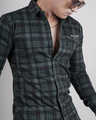 OLIVE COLOR CHECKS CASUAL SHIRT