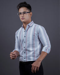 GREY COLOR LINING CASUAL SHIRT