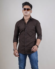 Brown color color plain casual shirt shirt for casual wear.