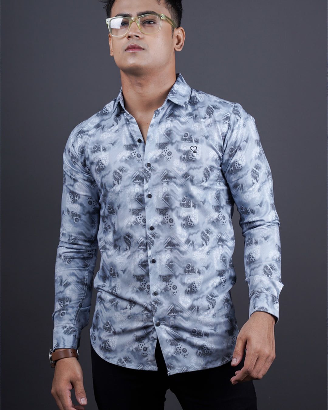 Grey color color printed casual shirt shirt for casual wear.