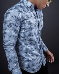 GREY COLOR PRINTED CASUAL SHIRT