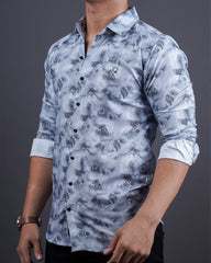 GREY COLOR PRINTED CASUAL SHIRT