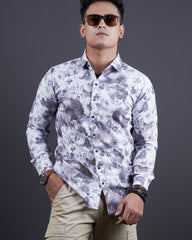 Lavender color color printed casual shirt shirt for casual wear.