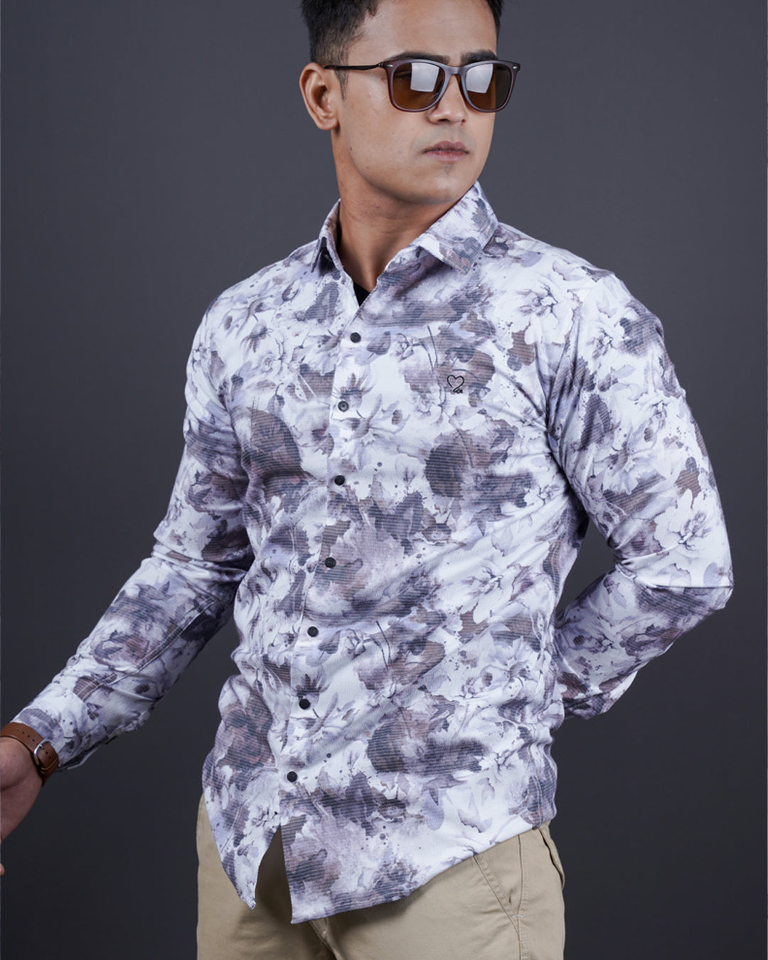 LAVENDER COLOR PRINTED CASUAL SHIRT