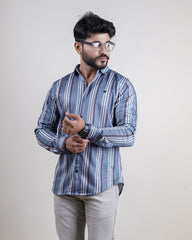 GREY COLOR LINING CASUAL SHIRT