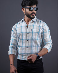 BLUE-WHITE COLOR CHECKS CASUAL SHIRT