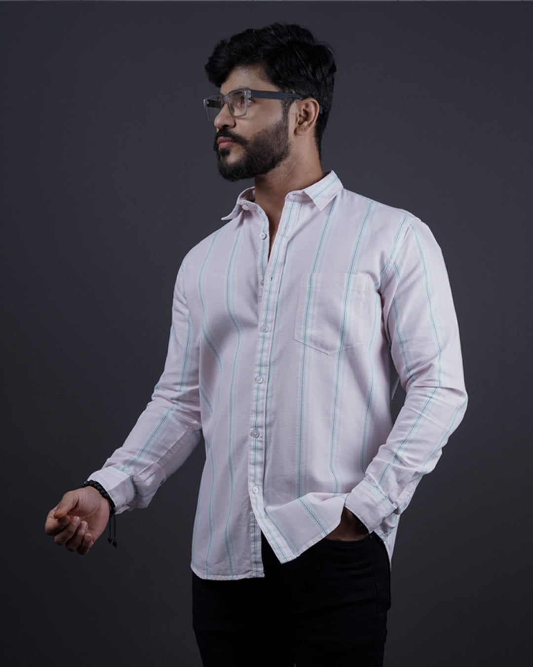 Pink color color lining casual shirt shirt for casual wear.