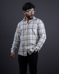 FAWN-CREAM COLOR CHECKS CASUAL SHIRT