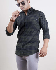 OLIVE COLOR CHECKS CASUAL SHIRT