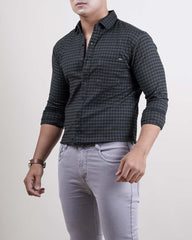 OLIVE COLOR CHECKS CASUAL SHIRT