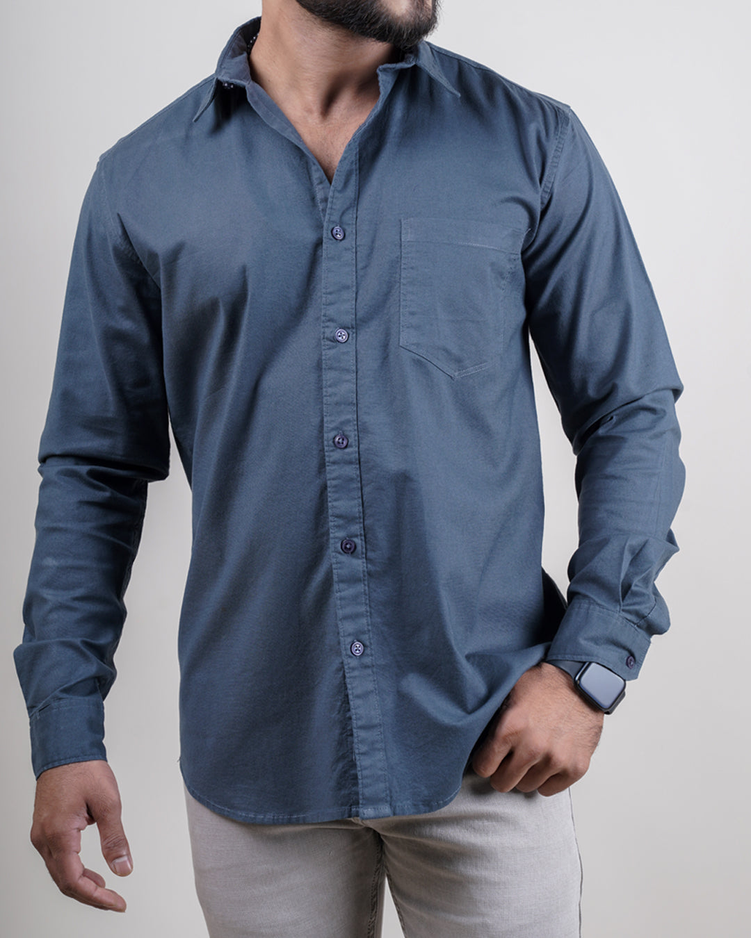 Blue color color plain casual shirt shirt for casual wear.