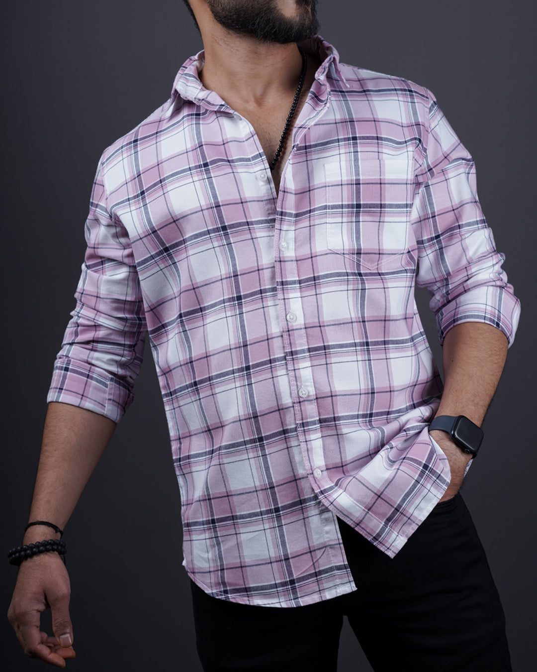 ONION COLOR CHECKS CASUAL SHIRT