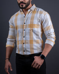 MUSTARD COLOR CHECKS CASUAL SHIRT