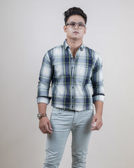 OLIVE COLOR CHECKS CASUAL SHIRT