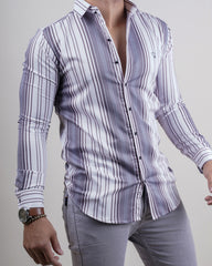 GREY COLOR LINING CASUAL SHIRT