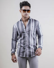 GREY COLOR LINING CASUAL SHIRT