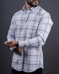 Grey color color checks casual shirt shirt for casual wear.