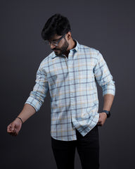 SKYBLUE COLOR CHECKS CASUAL SHIRT