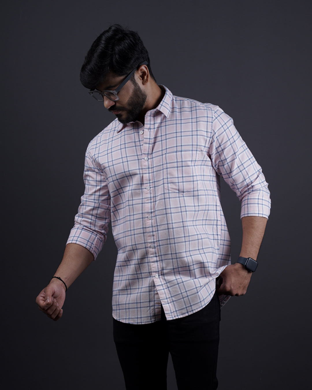 PINK COLOR CHECKS CASUAL SHIRT