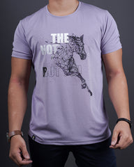 Lavender color matter round neck t-shirt for men