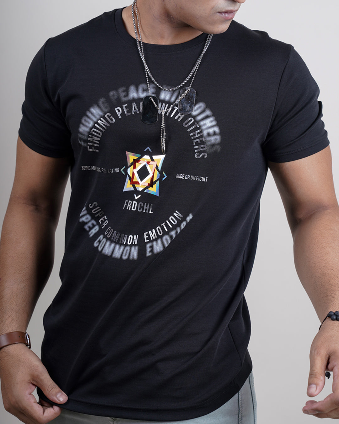 Black color matter t-shirt for men