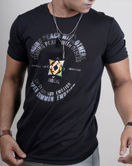 Black color matter t-shirt for men